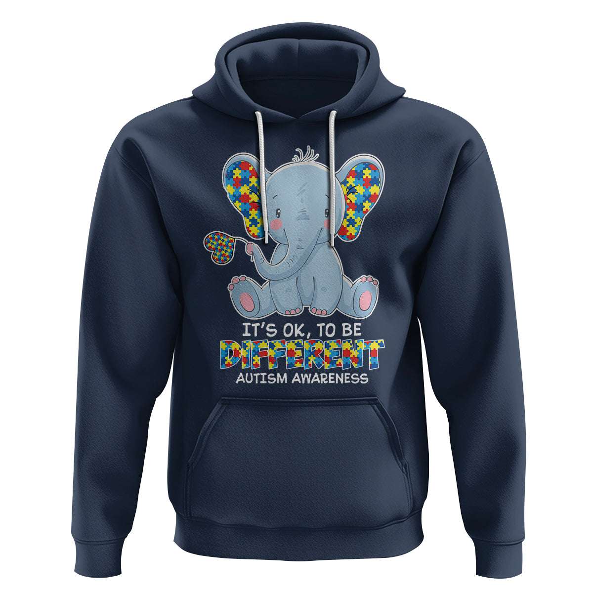 Autism Awareness Elephant Hoodie Its Ok To Be Different - Wonder Print Shop