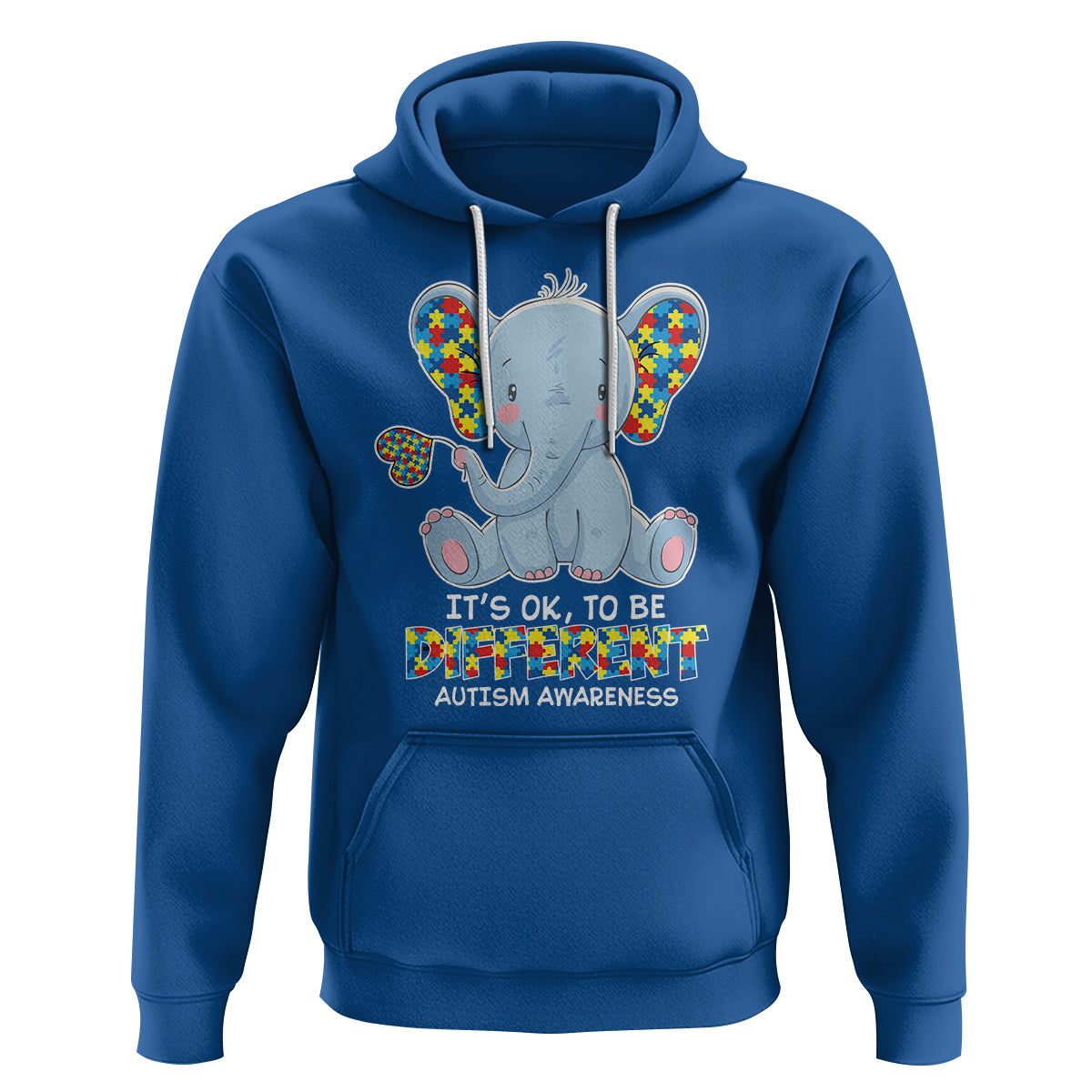 Autism Awareness Elephant Hoodie Its Ok To Be Different - Wonder Print Shop