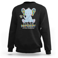 Autism Awareness Elephant Sweatshirt Its Ok To Be Different - Wonder Print Shop