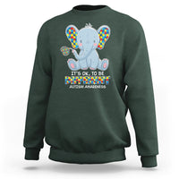 Autism Awareness Elephant Sweatshirt Its Ok To Be Different - Wonder Print Shop