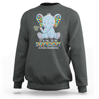 Autism Awareness Elephant Sweatshirt Its Ok To Be Different - Wonder Print Shop