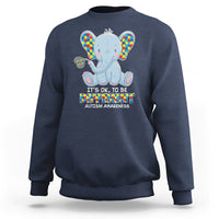 Autism Awareness Elephant Sweatshirt Its Ok To Be Different - Wonder Print Shop