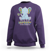 Autism Awareness Elephant Sweatshirt Its Ok To Be Different - Wonder Print Shop