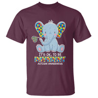 Autism Awareness Elephant T Shirt Its Ok To Be Different - Wonder Print Shop