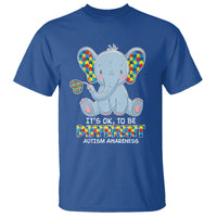 Autism Awareness Elephant T Shirt Its Ok To Be Different - Wonder Print Shop