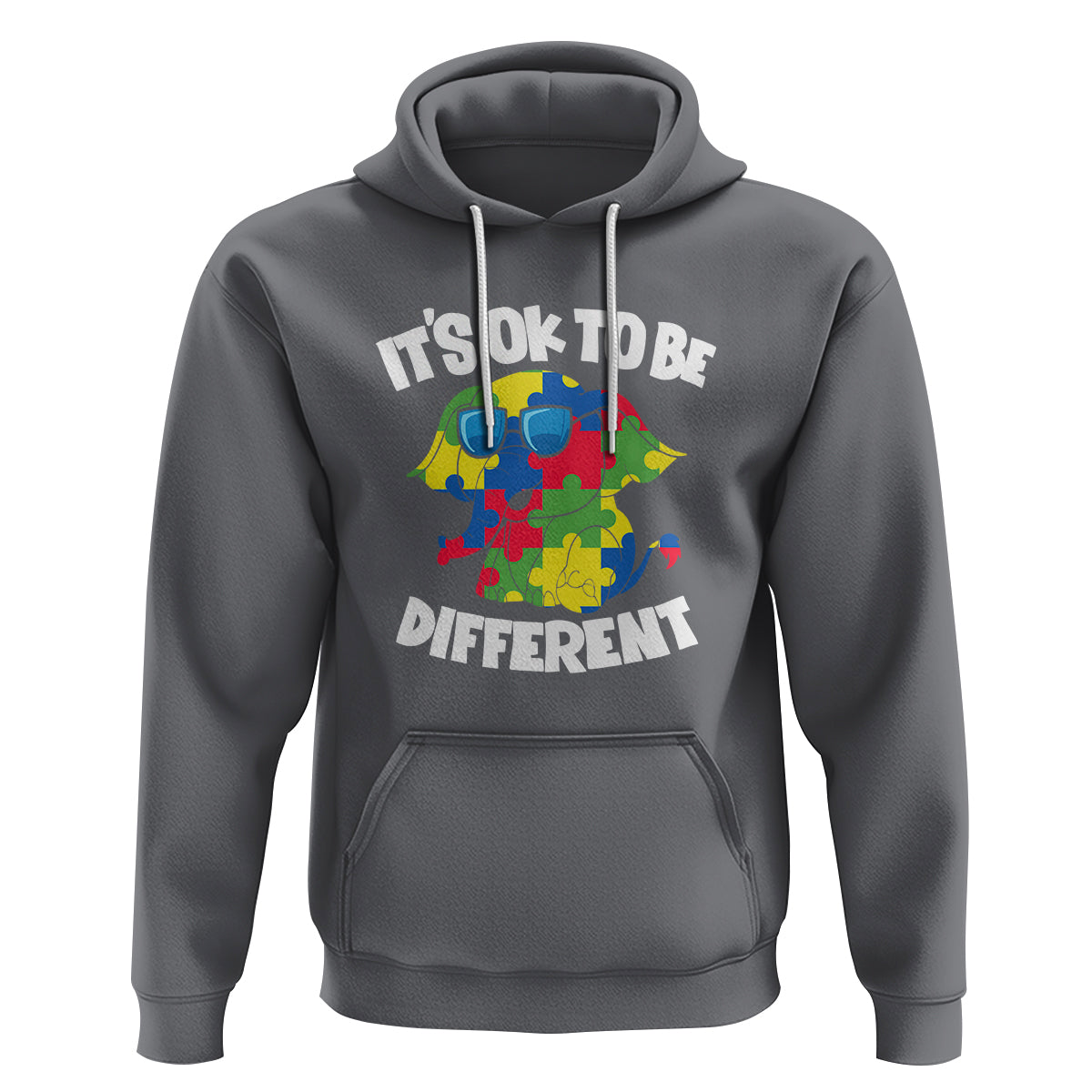 Autism Awareness Day Hoodie It's Okay To Be Different Elephant - Wonder Print Shop