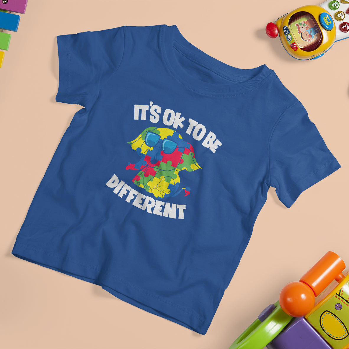 Autism Awareness Day T Shirt For Kid It's Okay To Be Different Elephant - Wonder Print Shop