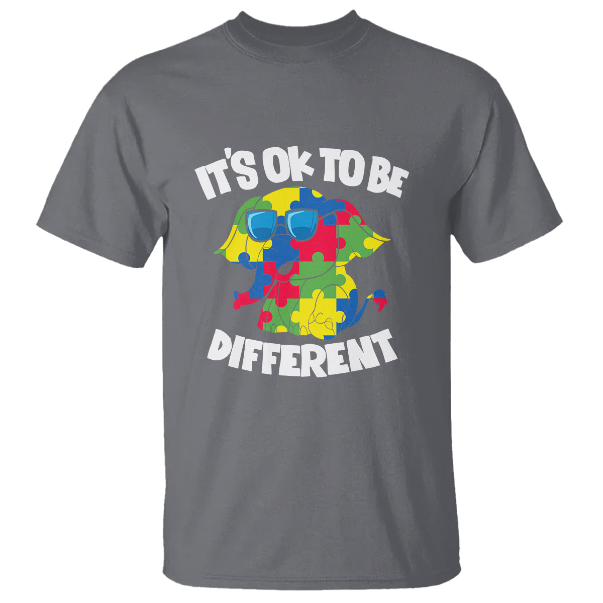 Autism Awareness Day T Shirt It's Okay To Be Different Elephant - Wonder Print Shop