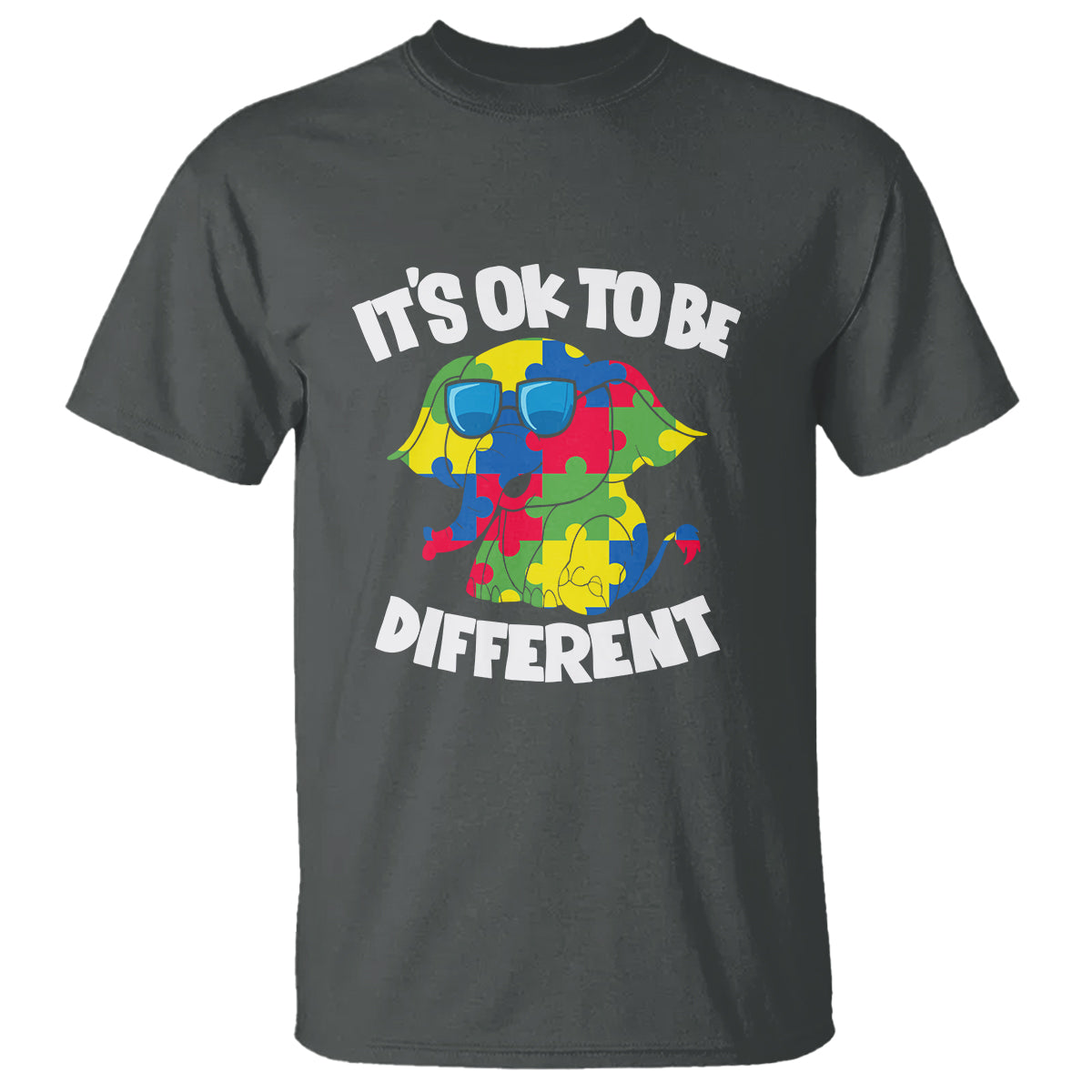 Autism Awareness Day T Shirt It's Okay To Be Different Elephant - Wonder Print Shop