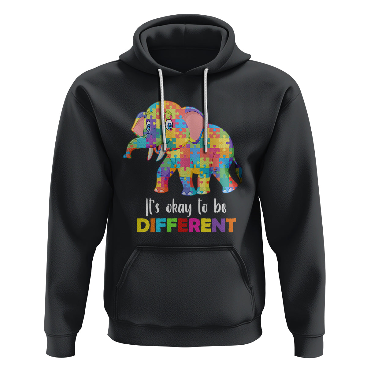 Autism Hoodie It's Okay To Be Different Elephant - Wonder Print Shop