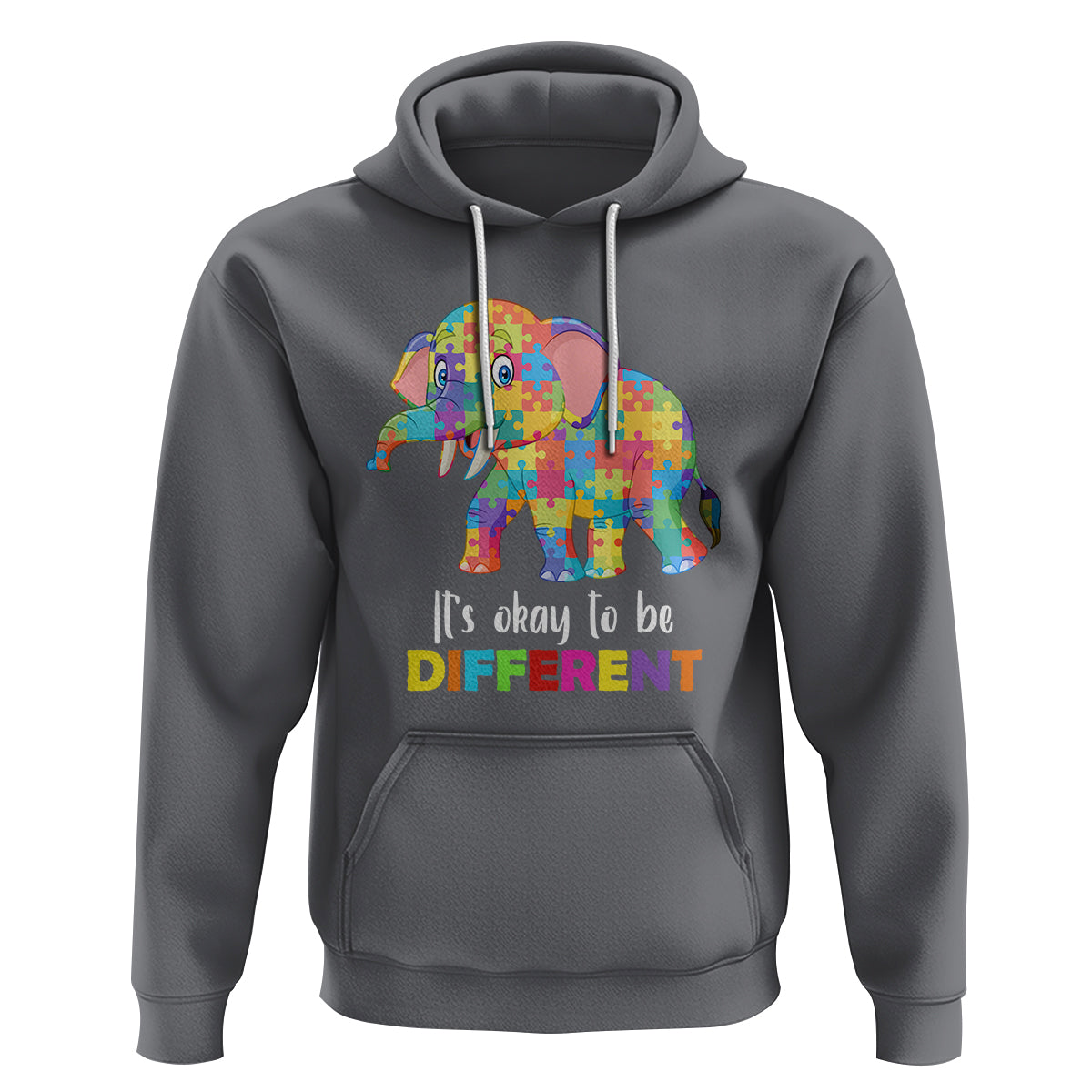 Autism Hoodie It's Okay To Be Different Elephant - Wonder Print Shop