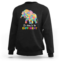 Autism Sweatshirt It's Okay To Be Different Elephant - Wonder Print Shop