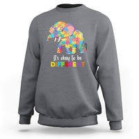 Autism Sweatshirt It's Okay To Be Different Elephant - Wonder Print Shop