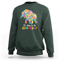 Autism Sweatshirt It's Okay To Be Different Elephant - Wonder Print Shop