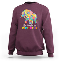 Autism Sweatshirt It's Okay To Be Different Elephant - Wonder Print Shop