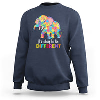 Autism Sweatshirt It's Okay To Be Different Elephant - Wonder Print Shop