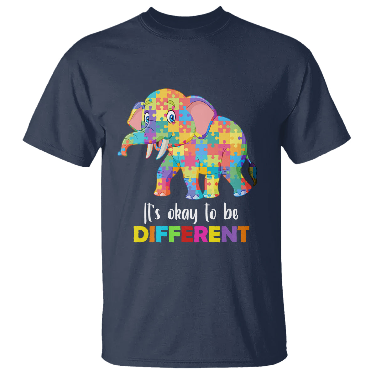 Autism T Shirt It's Okay To Be Different Elephant - Wonder Print Shop