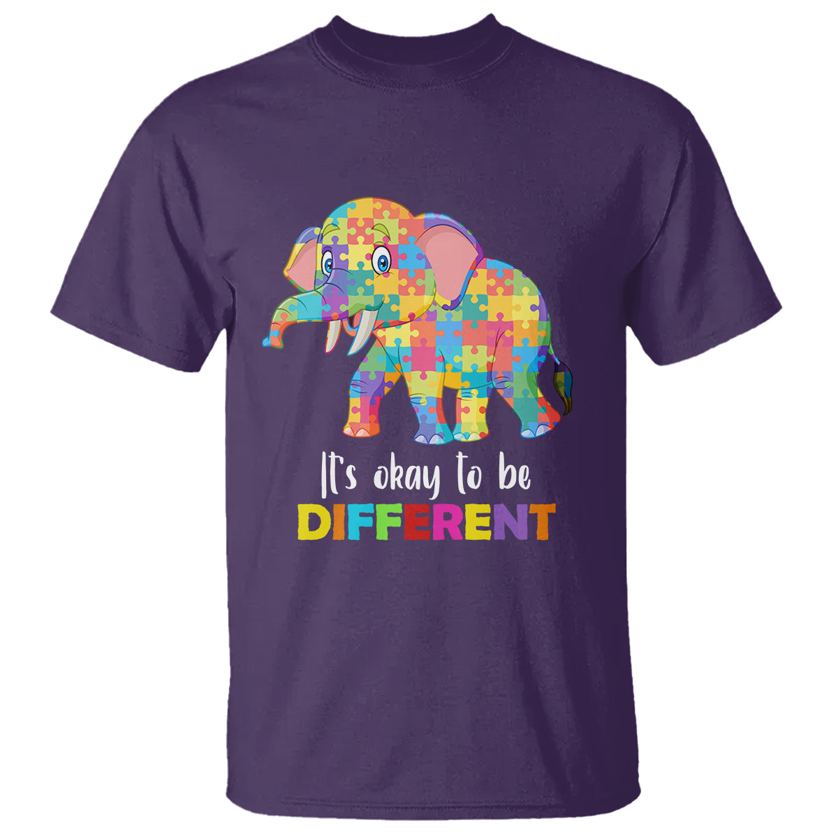 Autism T Shirt It's Okay To Be Different Elephant - Wonder Print Shop