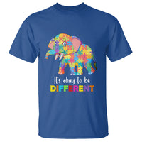 Autism T Shirt It's Okay To Be Different Elephant - Wonder Print Shop