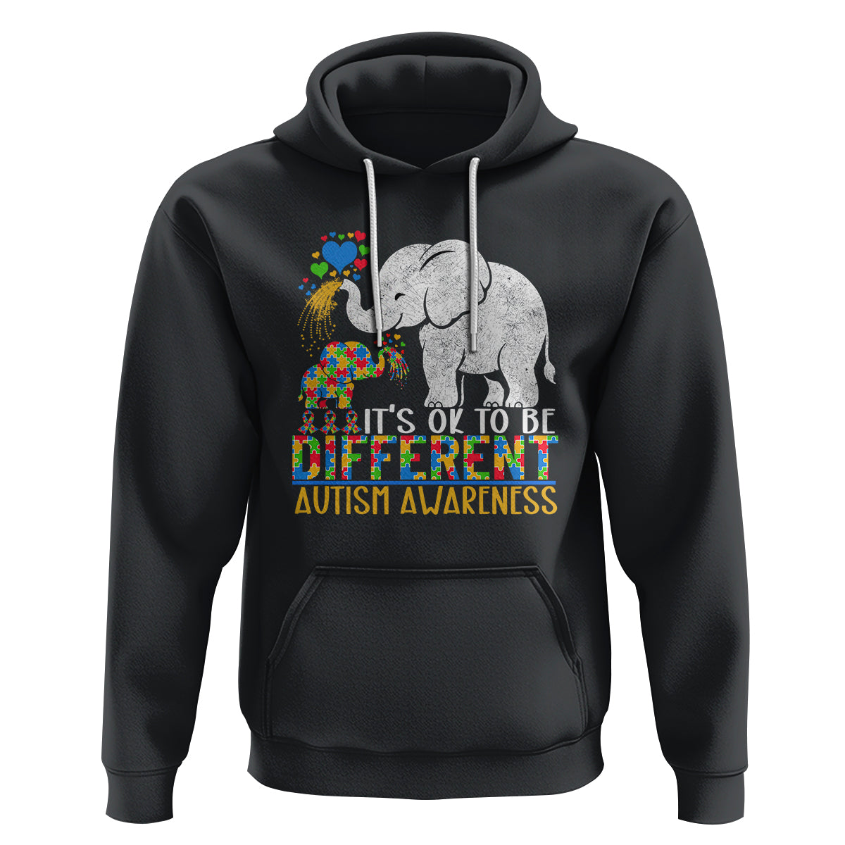 It Is Ok To Be Elephant Different Autism Awareness Hoodie - Wonder Print Shop