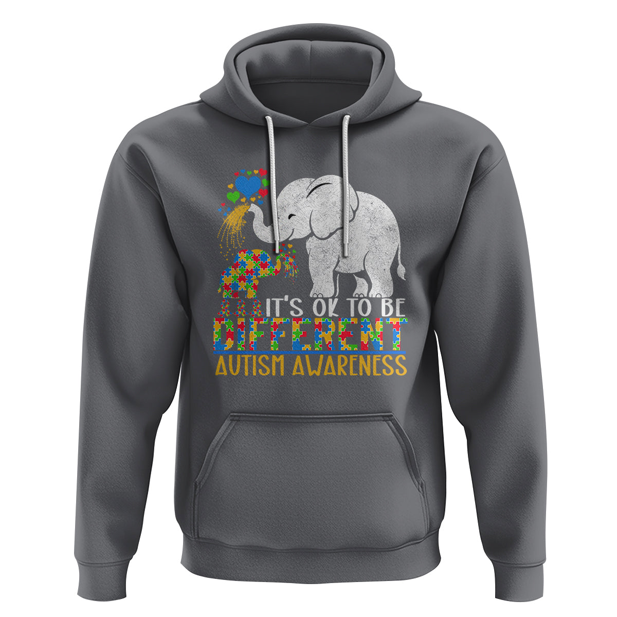 It Is Ok To Be Elephant Different Autism Awareness Hoodie - Wonder Print Shop