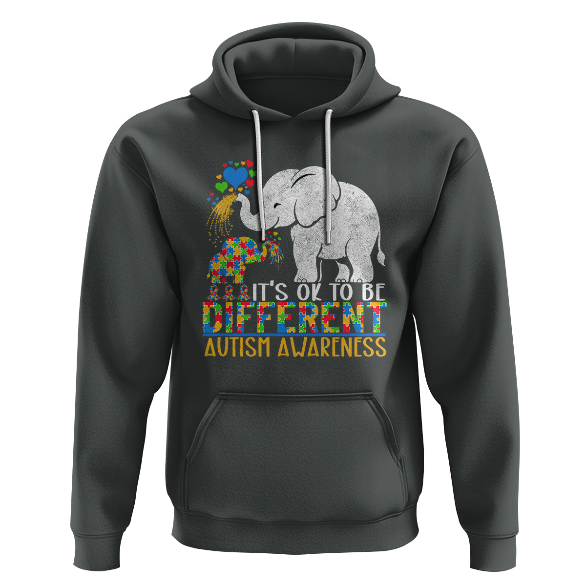 It Is Ok To Be Elephant Different Autism Awareness Hoodie - Wonder Print Shop