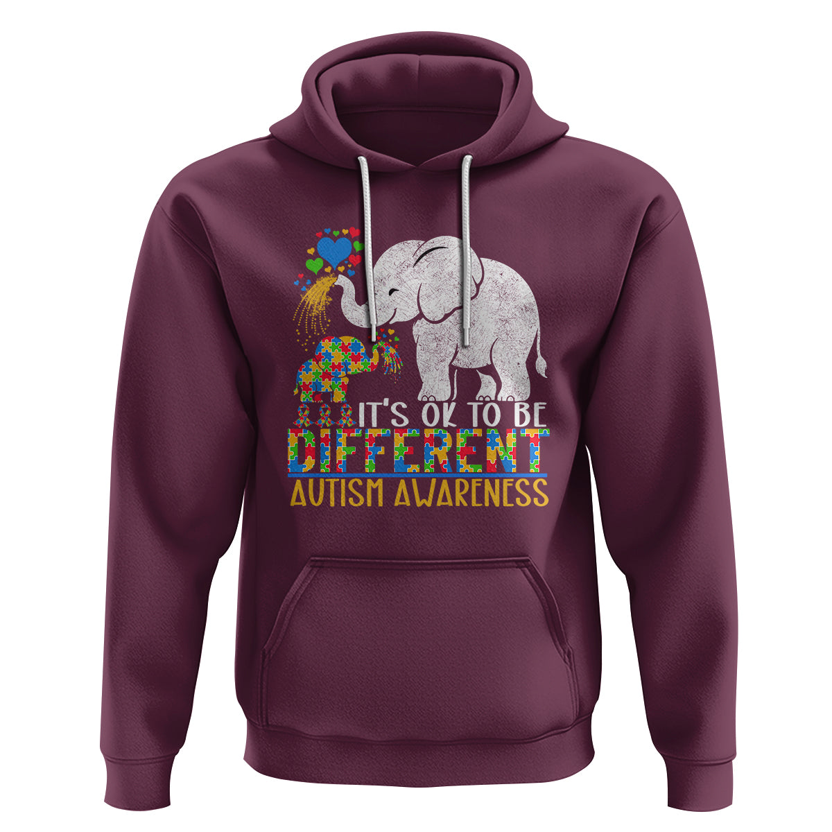It Is Ok To Be Elephant Different Autism Awareness Hoodie - Wonder Print Shop