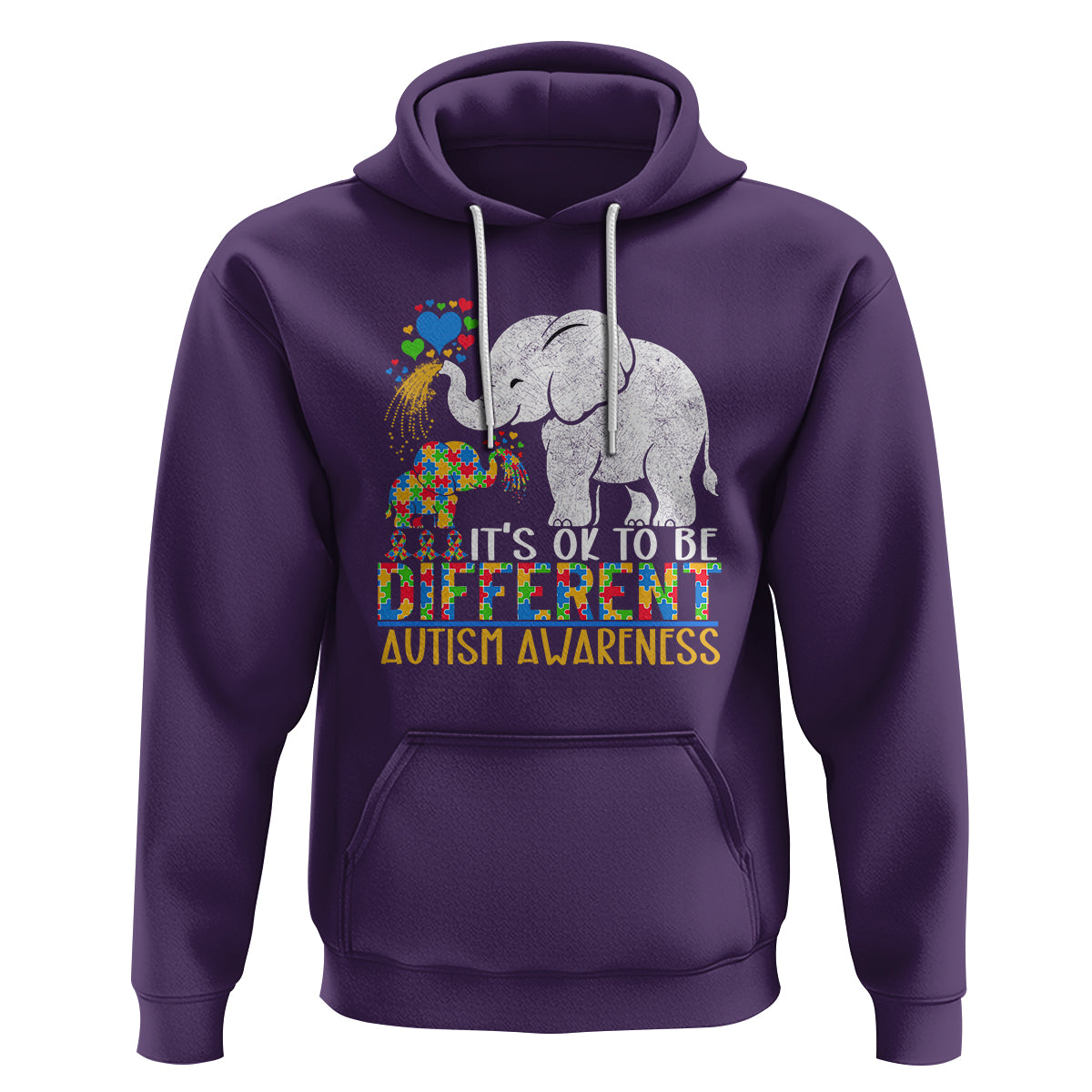 It Is Ok To Be Elephant Different Autism Awareness Hoodie - Wonder Print Shop