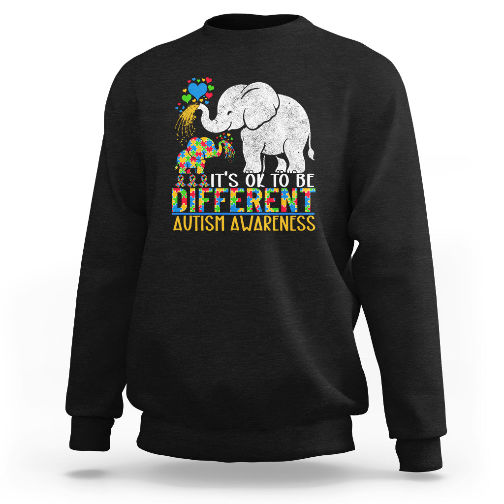 It Is Ok To Be Elephant Different Autism Awareness Sweatshirt - Wonder Print Shop