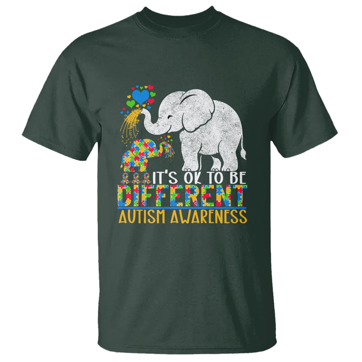 It Is Ok To Be Elephant Different Autism Awareness T Shirt - Wonder Print Shop