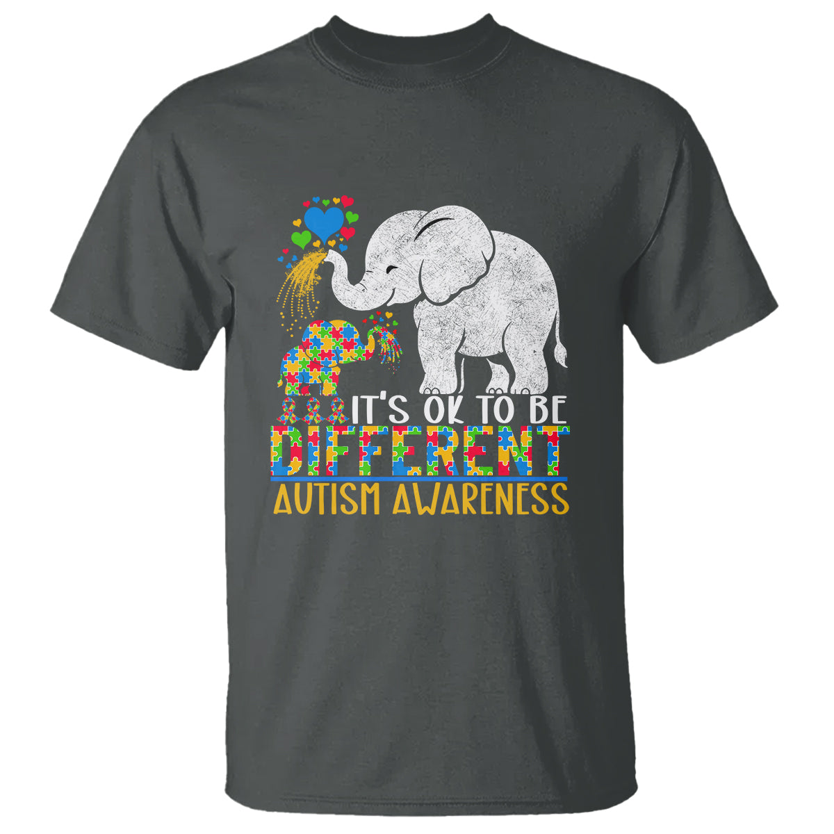 It Is Ok To Be Elephant Different Autism Awareness T Shirt - Wonder Print Shop
