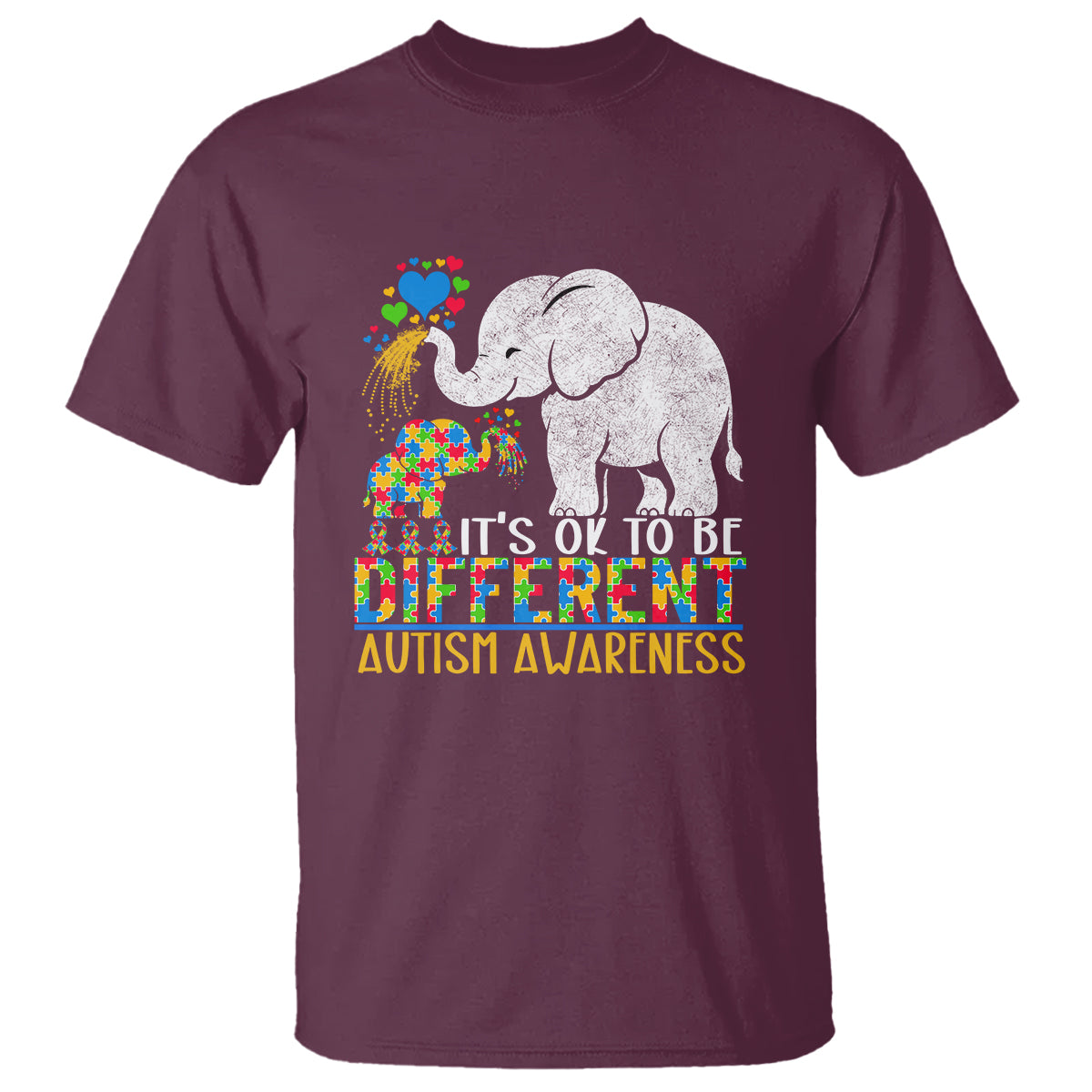 It Is Ok To Be Elephant Different Autism Awareness T Shirt - Wonder Print Shop