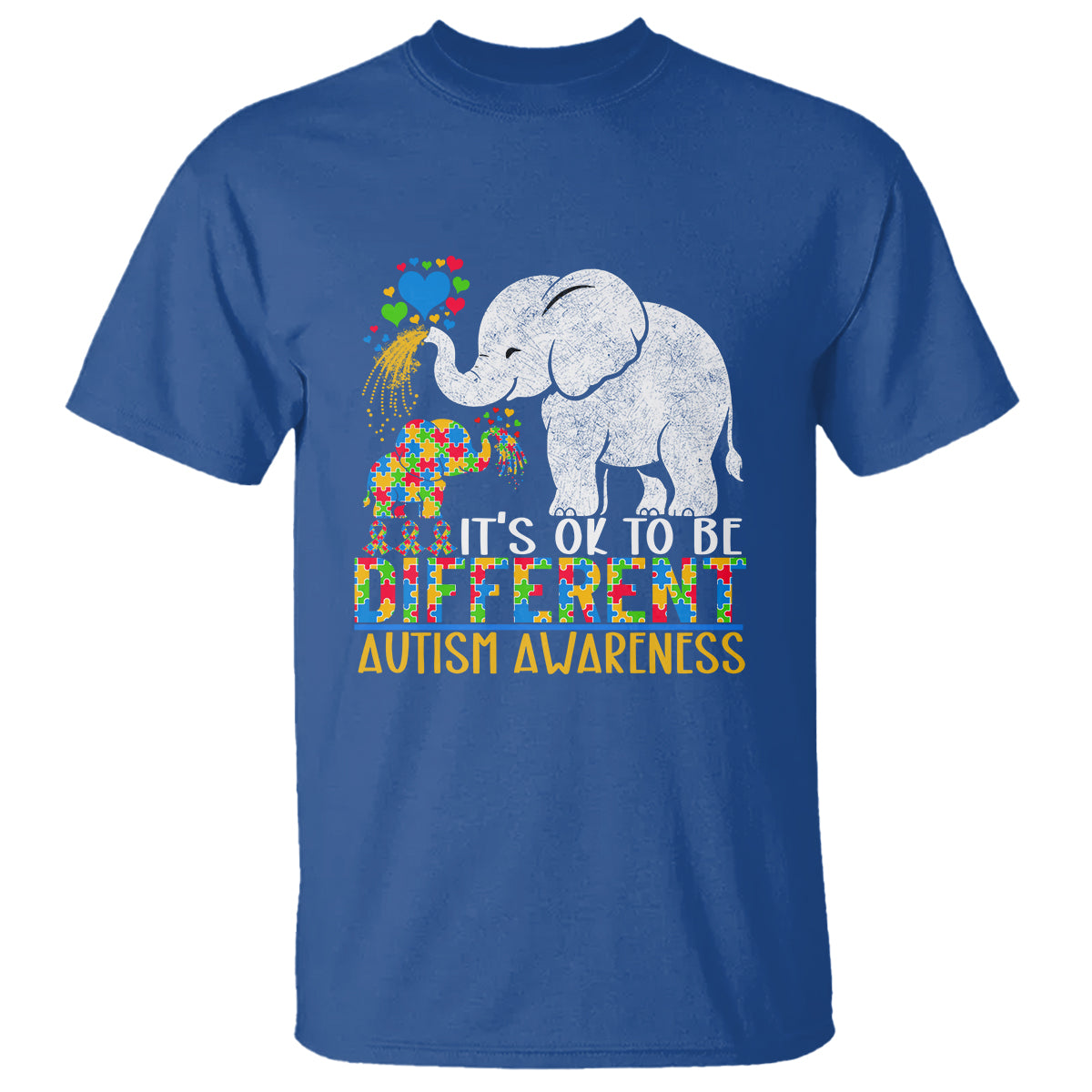 It Is Ok To Be Elephant Different Autism Awareness T Shirt - Wonder Print Shop