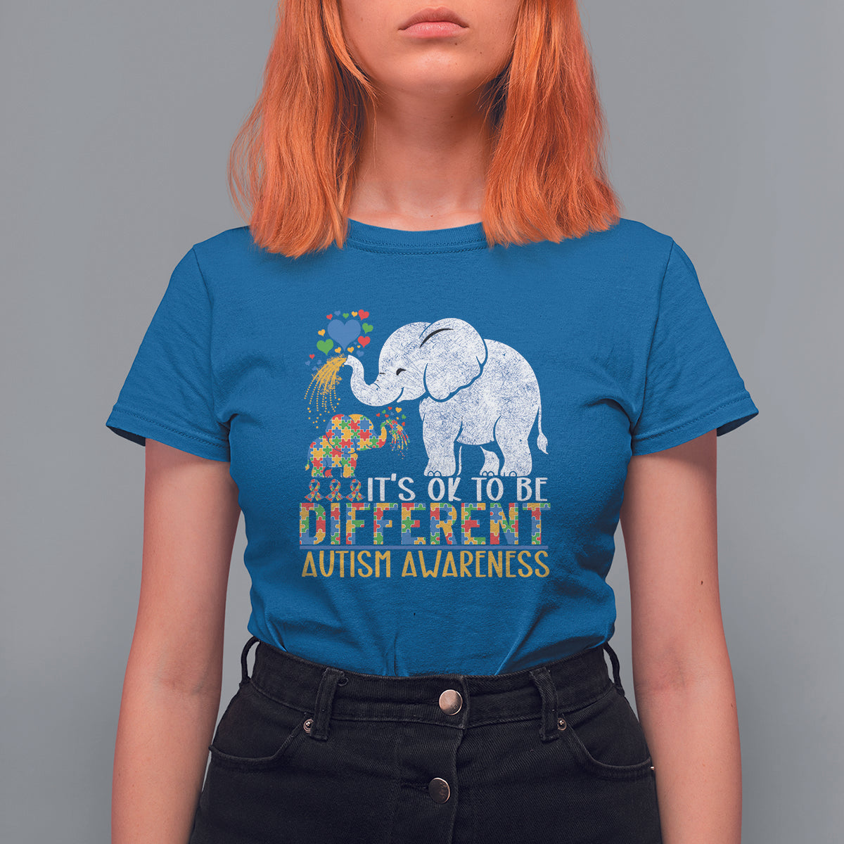 It Is Ok To Be Elephant Different Autism Awareness T Shirt For Women - Wonder Print Shop