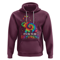 Tie Dye Elephant Autism Hoodie Its Ok To Be Different - Wonder Print Shop