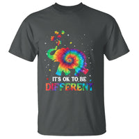 Tie Dye Elephant Autism T Shirt Its Ok To Be Different - Wonder Print Shop