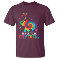 Tie Dye Elephant Autism T Shirt Its Ok To Be Different - Wonder Print Shop