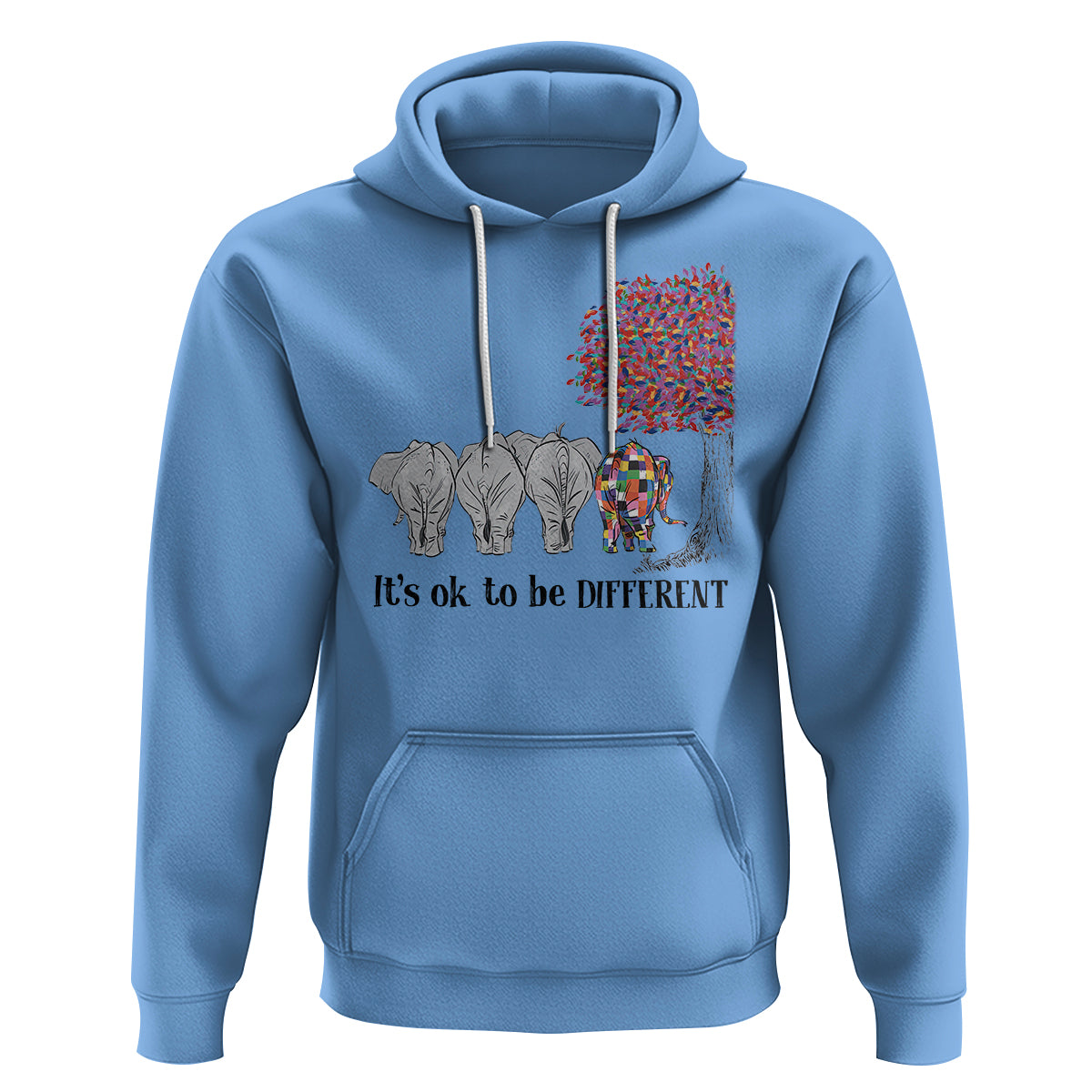 Autism Awareness Elephant Hoodie It's Ok To Be A Little Different - Wonder Print Shop