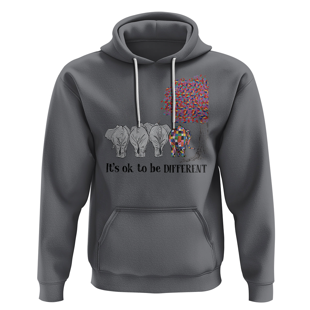 Autism Awareness Elephant Hoodie It's Ok To Be A Little Different - Wonder Print Shop