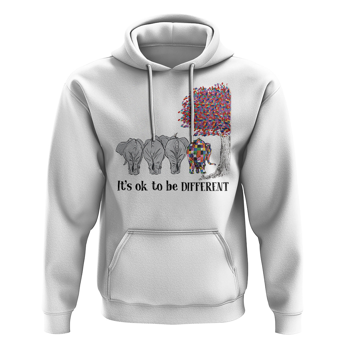 Autism Awareness Elephant Hoodie It's Ok To Be A Little Different - Wonder Print Shop