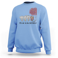 Autism Awareness Elephant Sweatshirt It's Ok To Be A Little Different - Wonder Print Shop