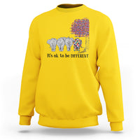 Autism Awareness Elephant Sweatshirt It's Ok To Be A Little Different - Wonder Print Shop