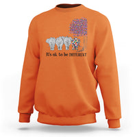 Autism Awareness Elephant Sweatshirt It's Ok To Be A Little Different - Wonder Print Shop