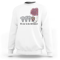Autism Awareness Elephant Sweatshirt It's Ok To Be A Little Different - Wonder Print Shop