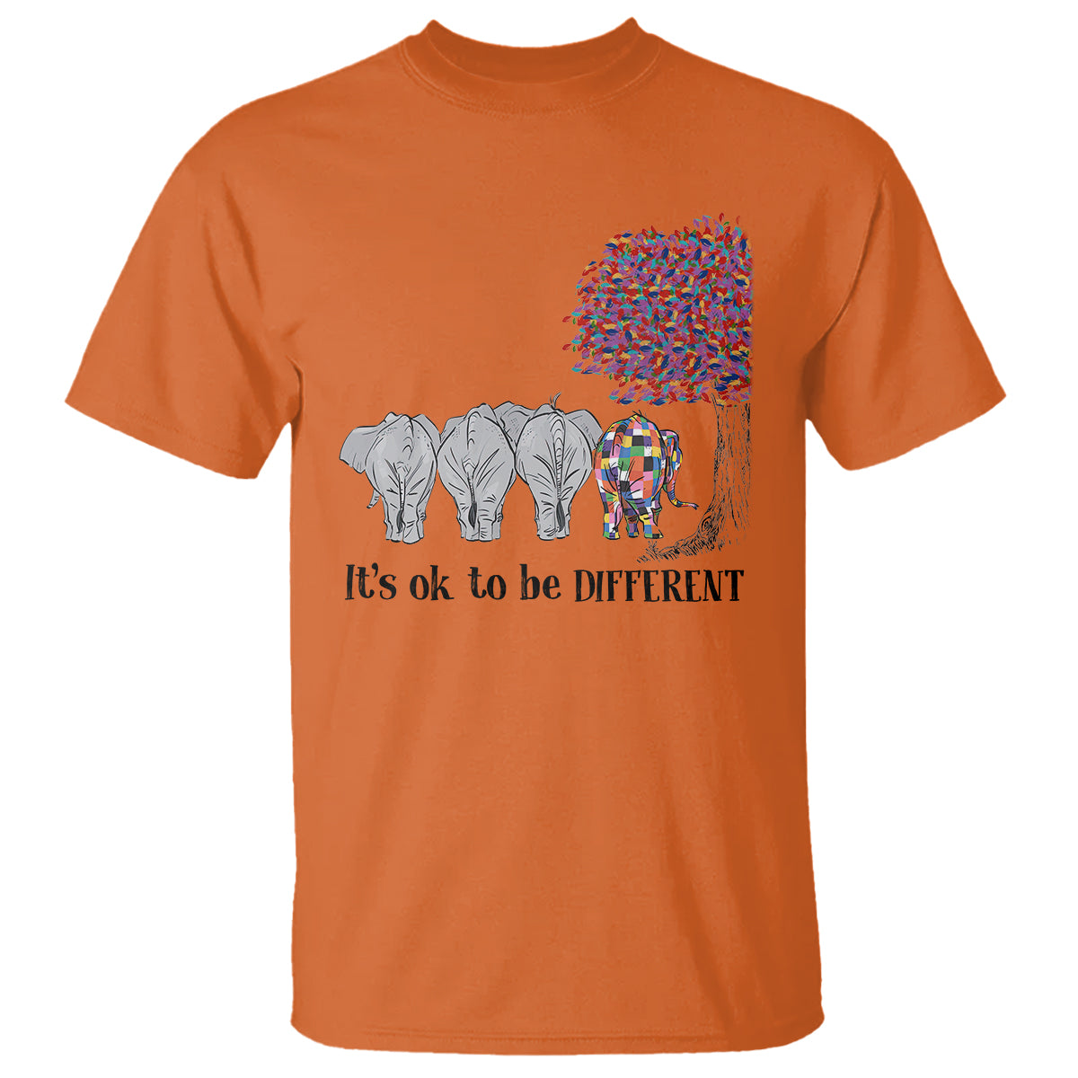 Autism Awareness Elephant T Shirt It's Ok To Be A Little Different - Wonder Print Shop
