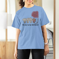Autism Awareness Elephant T Shirt For Women It's Ok To Be A Little Different - Wonder Print Shop