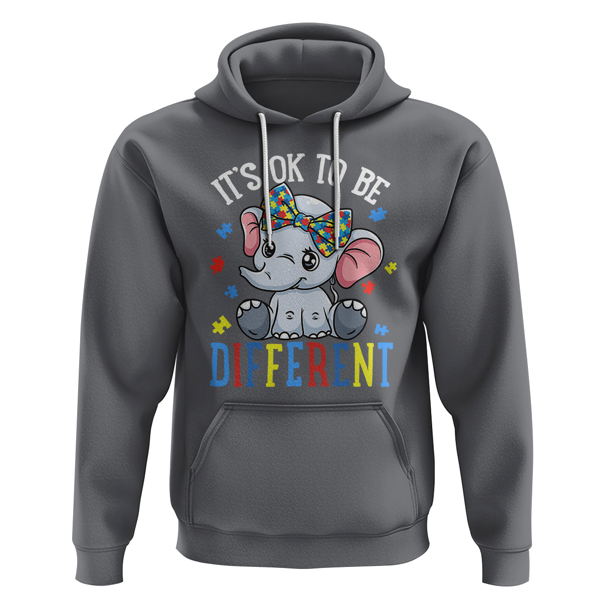 Autism Month Hoodie It's Okay To Be Different Elephant - Wonder Print Shop