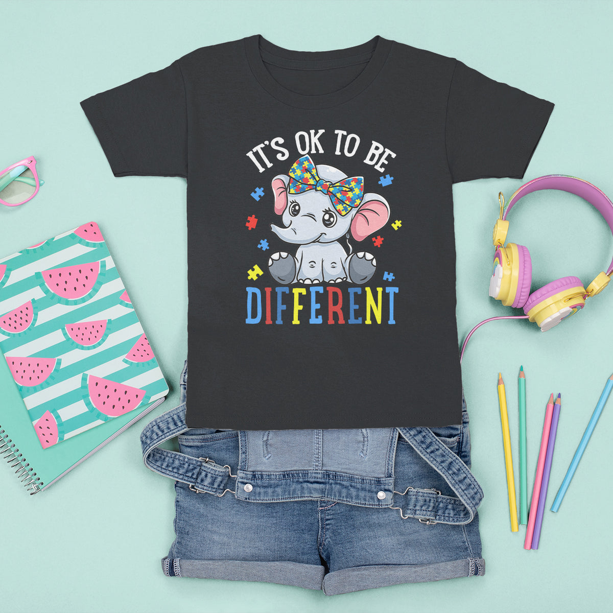 Autism Month T Shirt For Kid It's Okay To Be Different Elephant - Wonder Print Shop