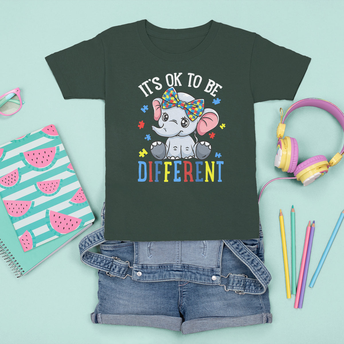 Autism Month T Shirt For Kid It's Okay To Be Different Elephant - Wonder Print Shop