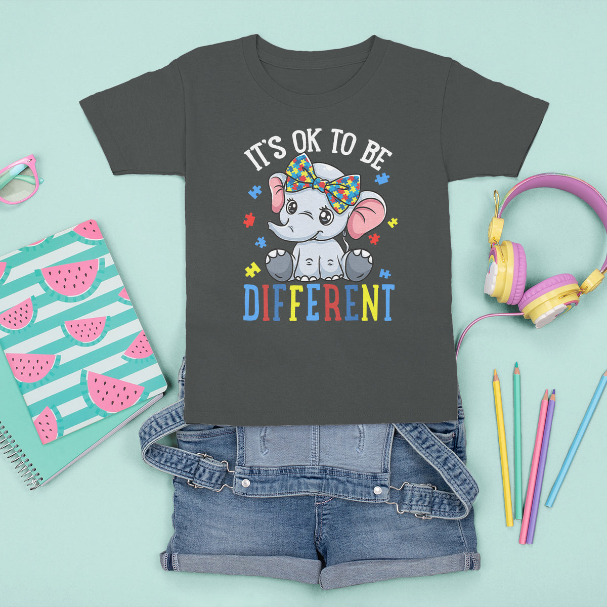 Autism Month T Shirt For Kid It's Okay To Be Different Elephant - Wonder Print Shop